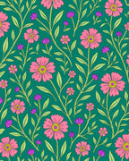 Botanical Floral Vines Pattern Rug