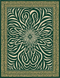 Ornate Floral Swirl Pattern Design Rug