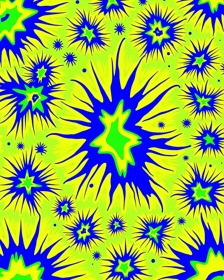 Vibrant Starburst Abstract Pattern Design Rug