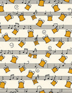 Golden Bells Musical Notes Background Rug
