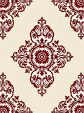 Ornate Paisley Red and Cream Rug