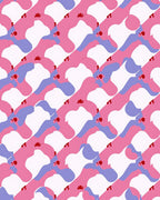 Abstract Pink Blue Organic Pattern Rug