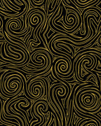 Gold Swirls Abstract Pattern Rug