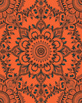Mandala Floral Patterned Orange Rug