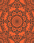 Mandala Floral Patterned Orange Rug
