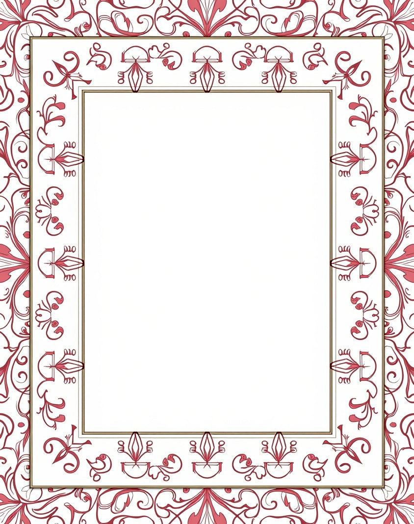 Ornate Floral Border Design Rug