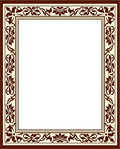 Ornate Floral Border Pattern Rug