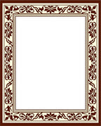 Ornate Floral Border Pattern Rug