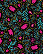 Vibrant Floral Botanical Pattern Design Rug