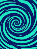 Swirling Green Blue Patterned Rug