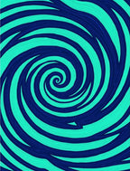 Swirling Green Blue Patterned Rug