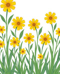 Yellow Daisy Field Pattern Rug