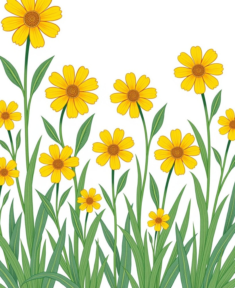 Yellow Daisy Field Pattern Rug