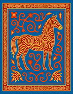 Stylized Zebra Swirl Pattern Rug