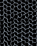 Geometric Honeycomb Black White Pattern Rug