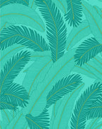 Teal Feather Pattern Delightful Rug
