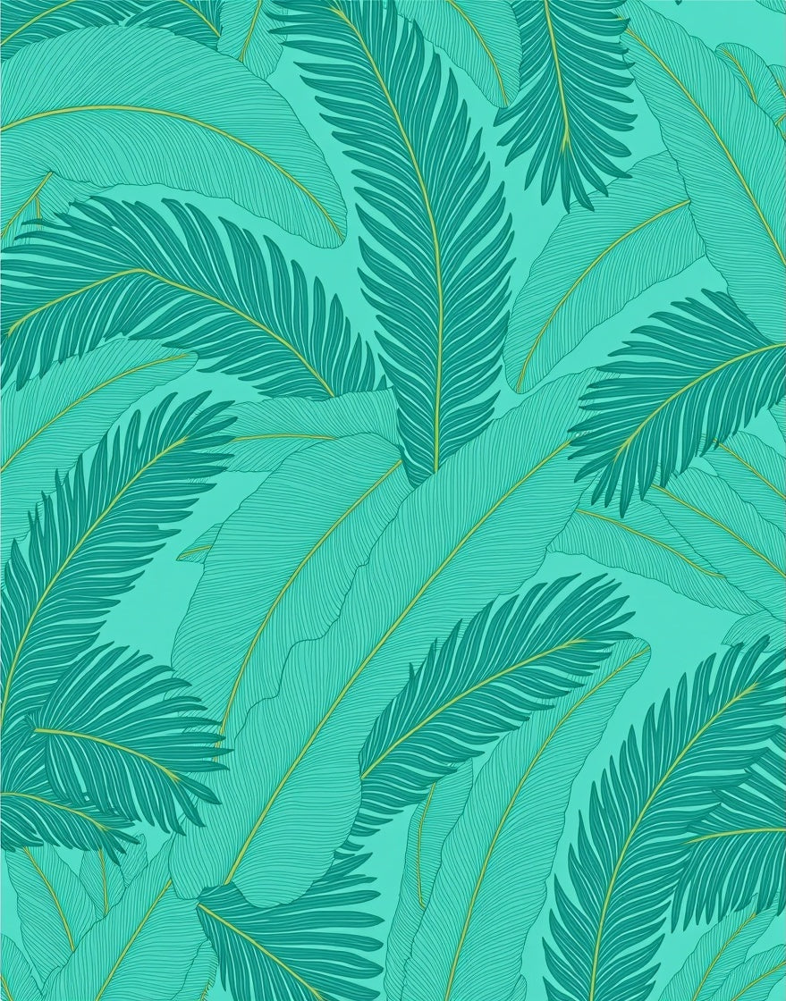 Teal Feather Pattern Delightful Rug