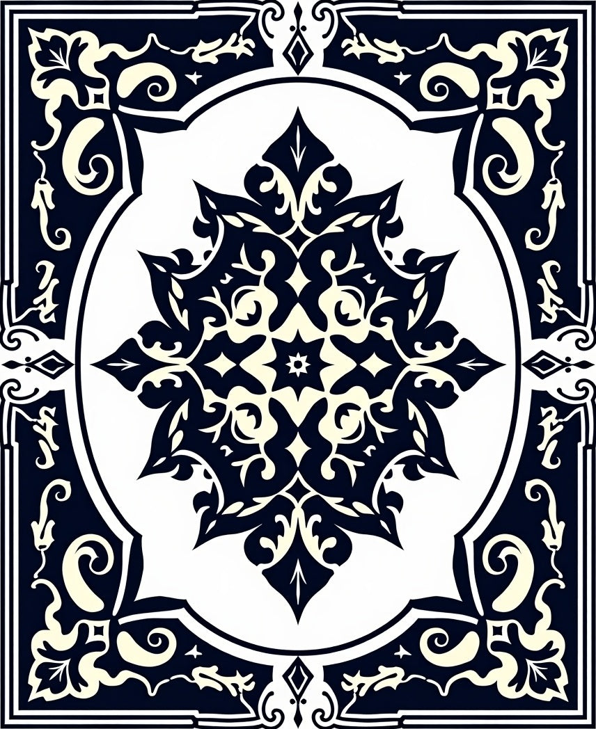 Elegant Colonial Floral Medallion Rug