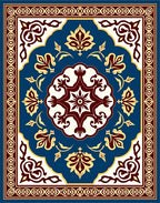 Intricate Floral Medallion Pattern Rug