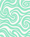 Swirling Aqua Line Art Pattern Rug