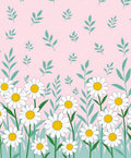 Daisies with Green Leaves Pattern Rug