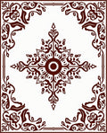 Brown Floral Medallion And Border Design Rug
