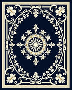Ornate Floral and Geometric Scrollwork Design Rug