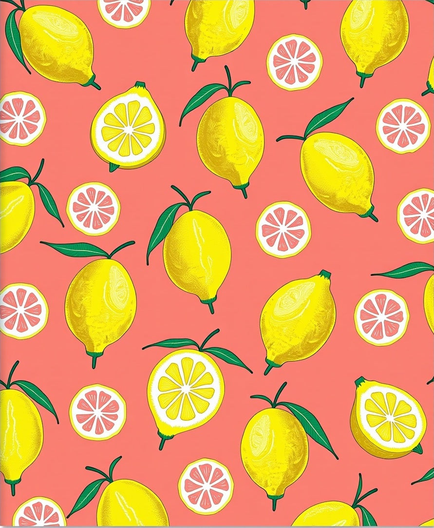 Drawn Yellow Lemon Pattern Design Rug