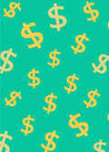 Gold Dollar Sign Pattern Rug
