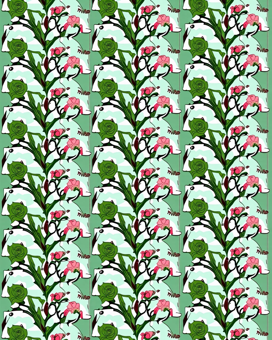 Whimsical Floral Vine Pattern Rug
