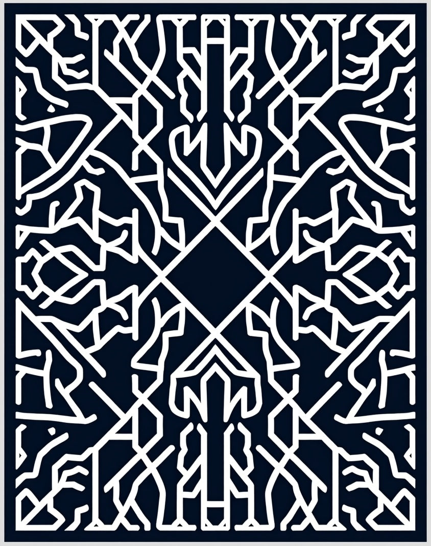 Abstract Geometric Line Art Rug