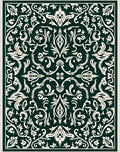 Dark Cream Floral Vine Pattern Rug