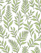Green Leafy Branch Pattern Design Rug