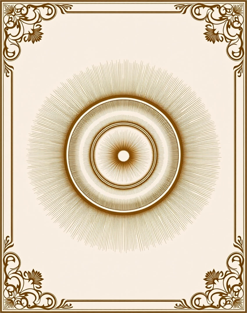 Ornate Sunburst Emblem Design Rug