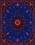 Bold Sunburst Floral Feather Design Rug