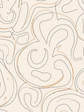 Abstract Swirl Black Brown Line Rug