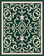 Ornate Ivory Floral Scrollwork Rug