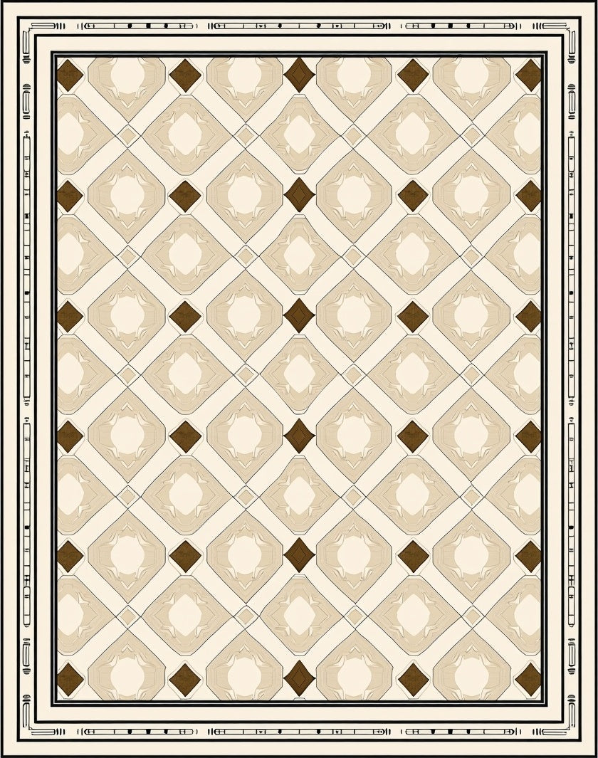 Geometric Diamond Patterned Rug