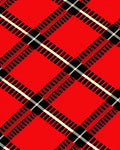 Bold Red Plaid Geometric Design Rug
