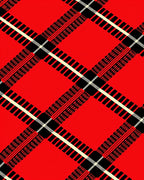 Bold Red Plaid Geometric Design Rug