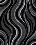 Abstract Monochrome Swirling Waves Rug