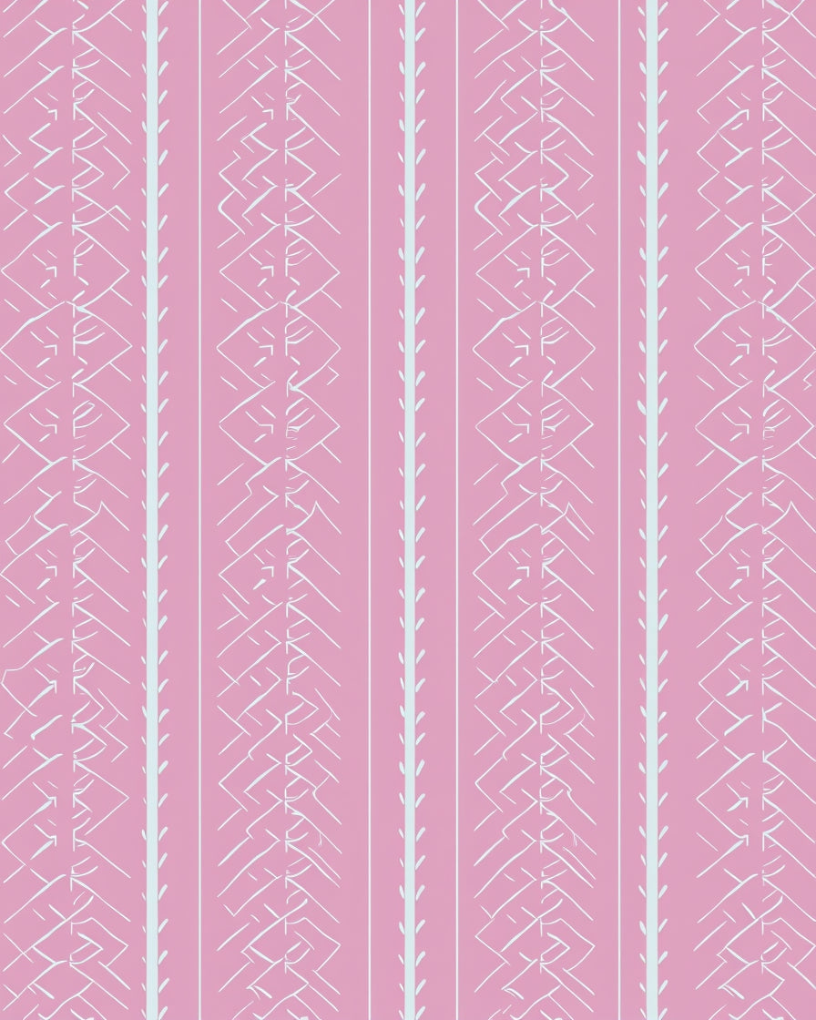 Pink Abstract Geometric Stripe Pattern Rug