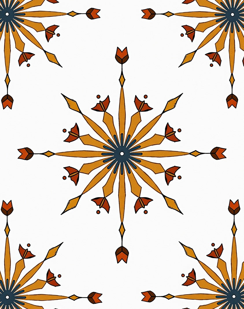 Sunburst Arrow Motif Rug