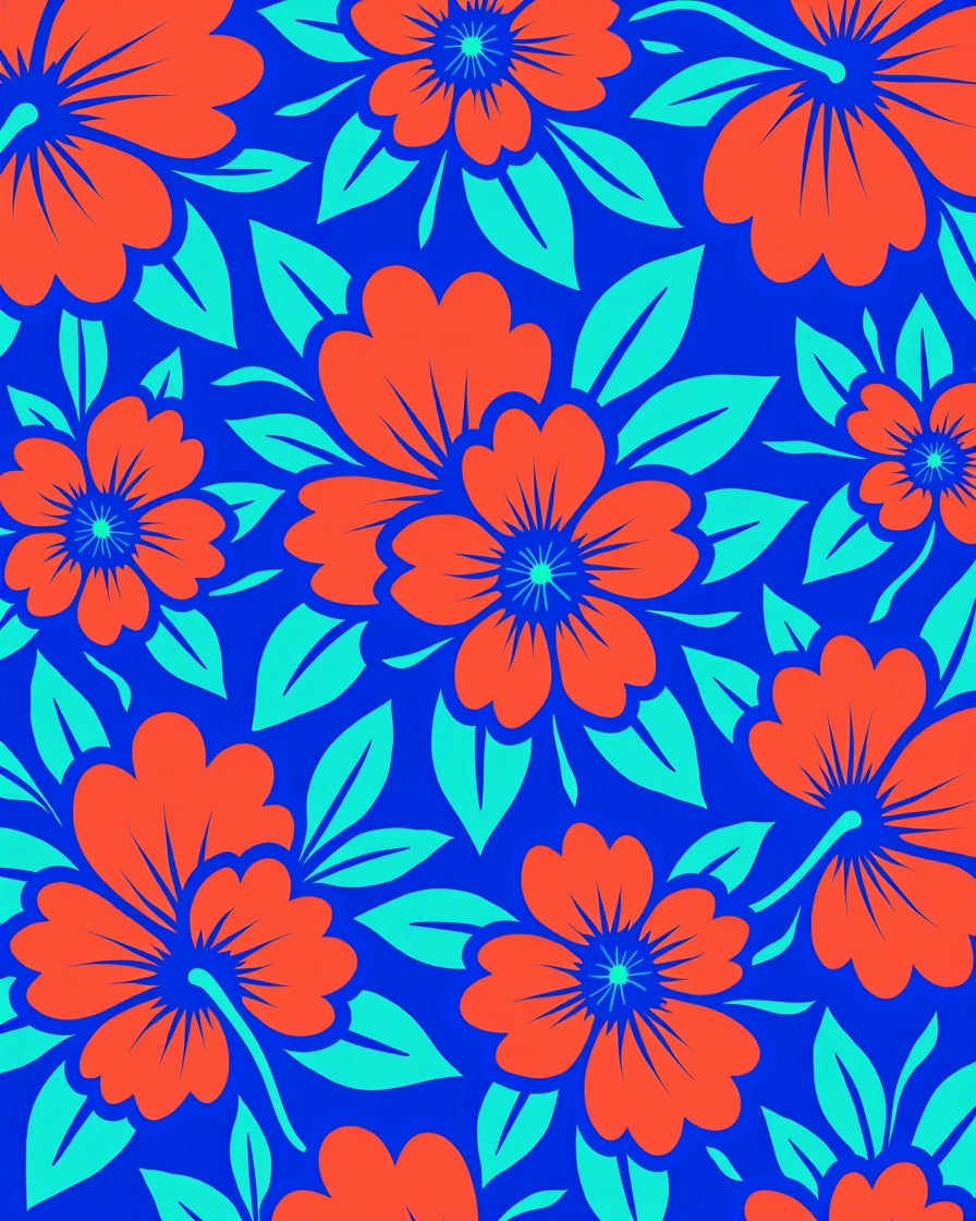 Vivid Floral Pattern Rug