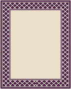 Dark Purple Geometric Pattern Frame Rug