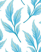 Light Blue Feather Pattern Design Rug