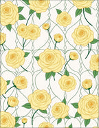 Golden Rose Vine Pattern Rug