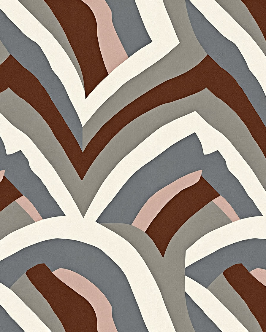 Abstract Wavy Layered Design Rug