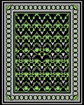 Art Nouveau Black Green Floral Pattern Rug