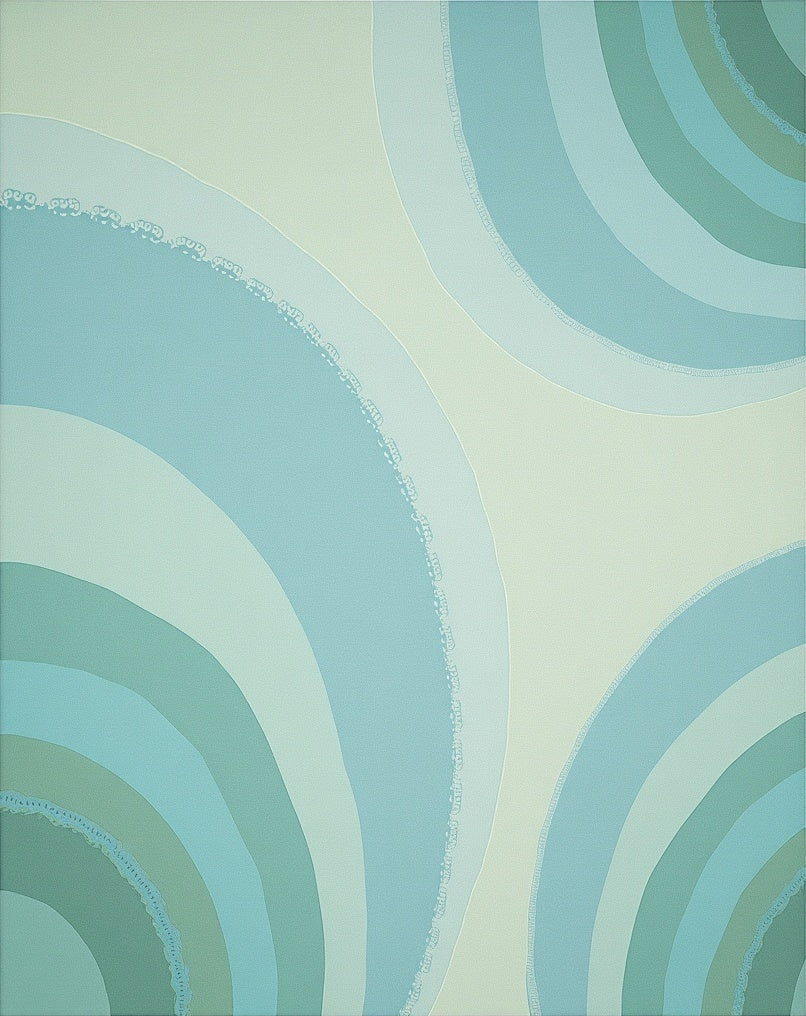 Aqua Arc Patterned Design Rug